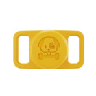 Support AirTag chien jaune en silicone avec motif chien et os pour collier