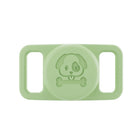 Support AirTag chien vert clair en silicone avec motif chien et os pour collier