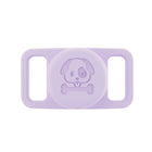 Support AirTag chien violet en silicone avec dessin de chien pour attacher à un collier