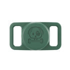 Support AirTag chien vert en silicone avec dessin de chien pour attacher à un collier
