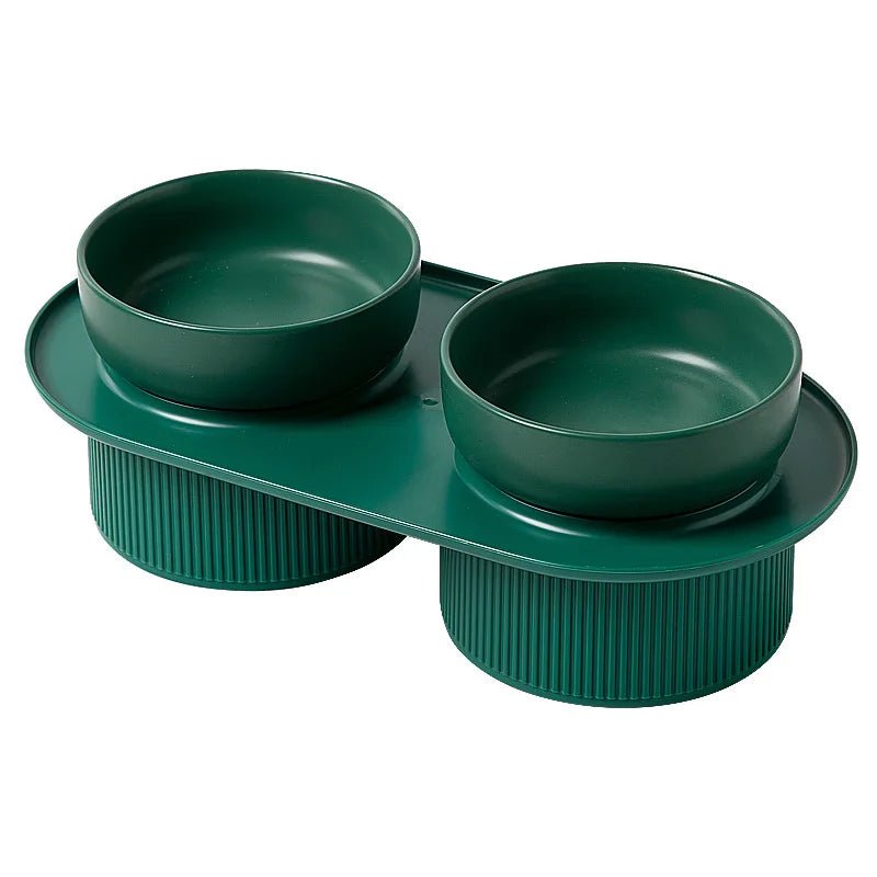 Support et gamelle pour chat Oscar et Plume Vert