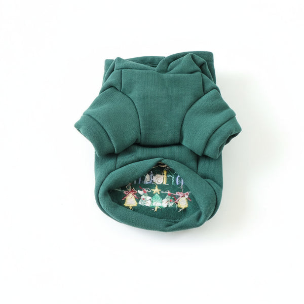 Sweat capuche pour chien vert avec doublure colorée et design amusant pour animaux de compagnie