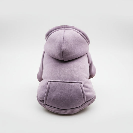 Sweat capuche pour petit chien en tissu doux couleur lavande signé Oscar et Plume