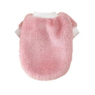 Sweat doux pour chien rose en peluche avec col et manches blancs de Oscar et Plume