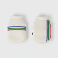 Cargar la imagen en la vista de la galería, Sweat doux pour petit chien en polaire blanc avec rayures colorées sur les côtés
