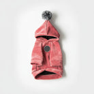 Sweat pour chien rose avec capuche et pompon en fausse fourrure de la marque Oscar et Plume