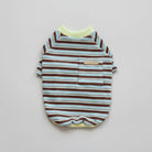 Sweat pour chien teckel à rayures marron et bleu avec poche arrière pratique