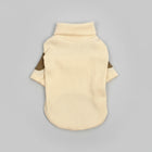 Sweat-shirt chien coton beige à col roulé avec coudières marron pour chien élégant
