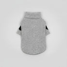 Sweat-shirt chien coton gris à col montant avec manches courtes noir pour animaux