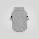 Sweat-shirt chien coton gris à col montant avec manches courtes noir pour animaux