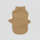 Sweat-shirt chien coton camel en maille côtelée avec col roulé de la marque Oscar et Plume