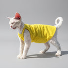 T-shirt coton pour chat jaune, confortable et léger pour animaux de compagnie élégants