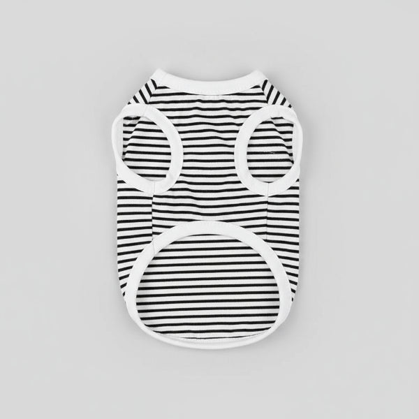 T-shirt coton pour chien à rayures noires et blanches, doux et léger pour le confort de votre animal