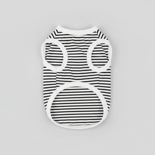 T-shirt coton pour chien à rayures noires et blanches, doux et léger pour le confort de votre animal