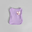 T-shirt design pour chien lilas avec motif lapin en laine et texture côtelée Oscar et Plume