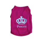 T-shirt léger pour chien rose avec un design de couronne et le mot Princess.