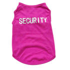 T-shirt léger pour chien en rose avec le mot Security en lettres blanches