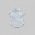 T-shirt manches volantes pour teckel en bleu rayé avec col montant