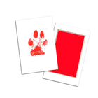 Tampon empreinte patte chien rouge avec carte blanche pour capturer les souvenirs de votre animal