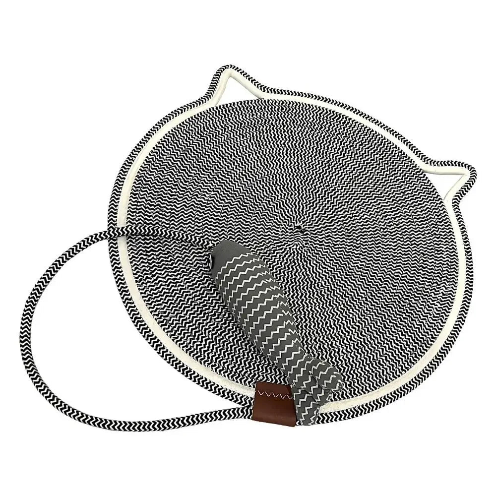 Tapis à Gratter pour chat Oscar et Plume Gris / Diamètre = 42 cm