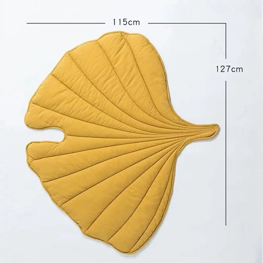 Tapis chat et chien en forme de feuille jaune de 115x127 cm pour animaux confortables