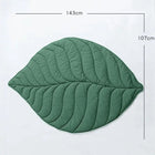 Tapis chat et chien vert forme feuille matelassé 143x107 cm pour animaux confort Oscar et Plume