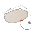 Tapis de repos pour chat Oscar et Plume en corde tressée beige avec corde et noeud jouet