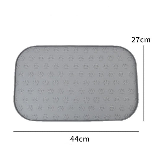 Tapis en silicone pour gamelle chien de 44 cm x 27 cm avec motif paw pour une surface antidérapante