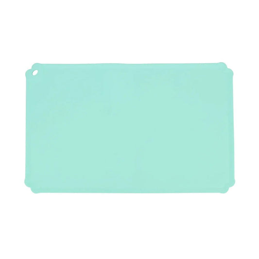 Tapis en silicone pour gamelle de couleur bleu pastel, anti-dérapant et facile à nettoyer