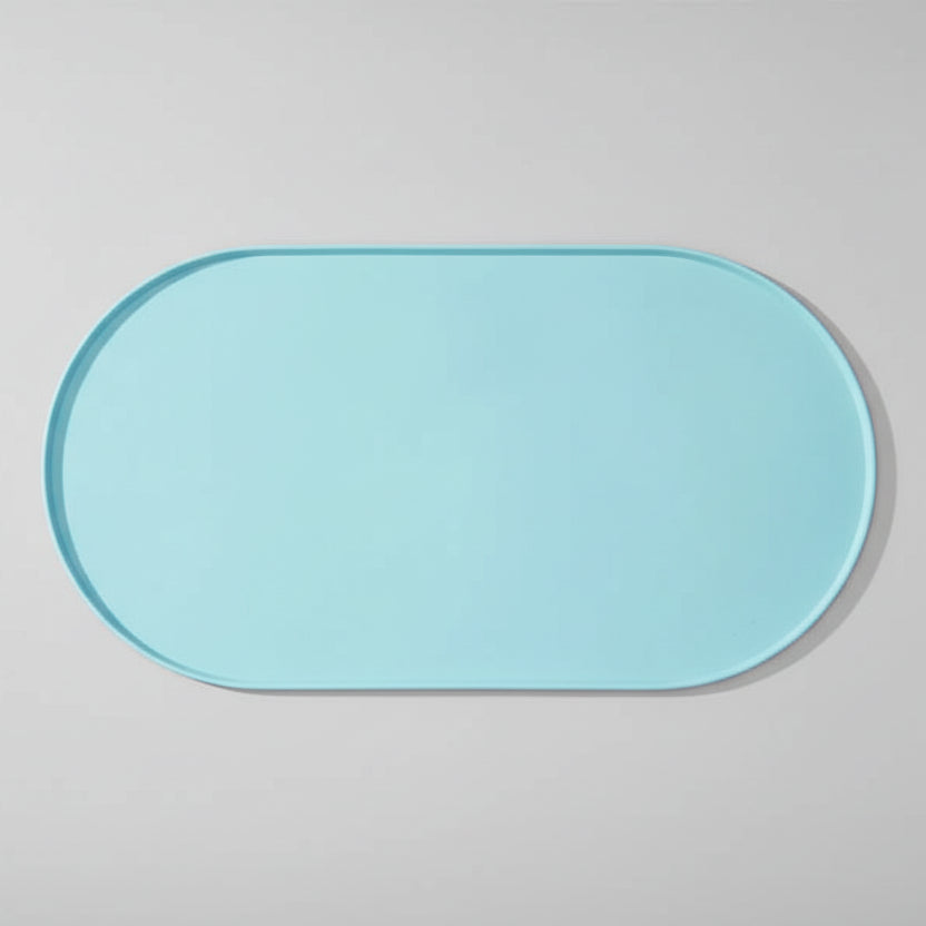 Tapis gamelle chien bleu en silicone antidérapant pour un repas propre et organisé