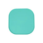 Tapis gamelle étanche bleu turquoise de forme carrée avec bords arrondis pour protéger le sol