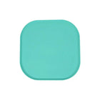 Tapis gamelle étanche bleu turquoise de forme carrée avec bords arrondis pour protéger le sol