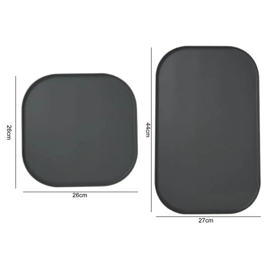 Tapis gamelle étanche gris foncé de tailles carrée et rectangulaire pour chiens et chats