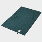 Tapis imperméable pour chien Oscar et Plume en tissu vert avec motif circulaire et couture renforcée