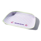 Tapis silicone pour Chien et chat à motif vichy violet, idéal pour les repas des animaux de compagnie