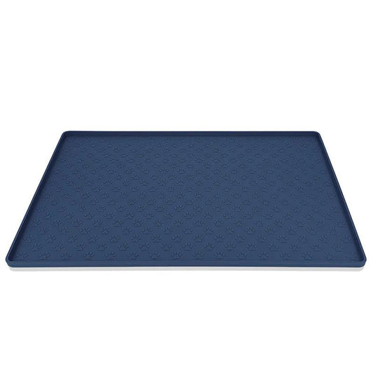 Tapis silicone pour gamelle Oscar et Plume Bleu marine / 29.5X29.5CM