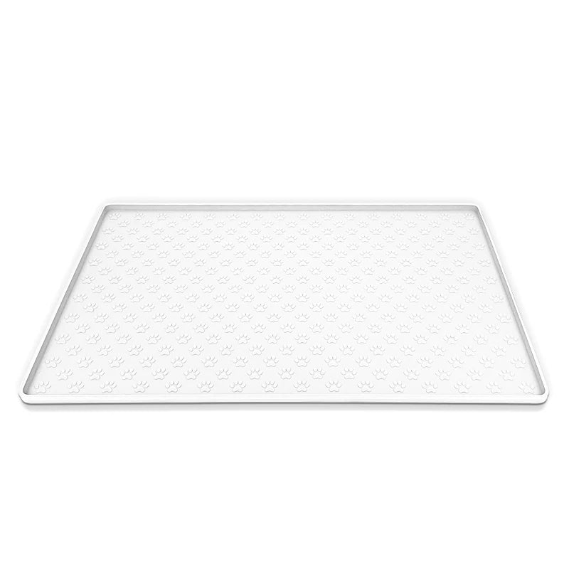 Tapis silicone pour gamelle Oscar et Plume Blanc / 29.5X29.5CM