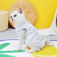 Load image into Gallery viewer, Tee-shirt post opération pour chat Oscar et Plume Fleur Bleu / S
