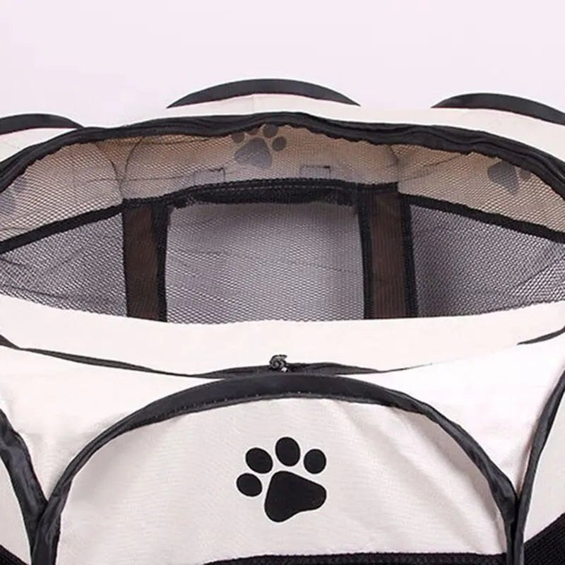 Tente pliable portable pour chat Oscar et Plume Pourpre et Blanc