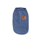 T-shirt coton chien bleu avec poche marron décorative pour animaux de compagnie Oscar et Plume