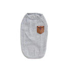 T-shirt coton chien gris clair avec poche marron signé Oscar et Plume pour petits chiens