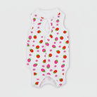 T-shirt post opératoire pour chat blanc avec imprimé fraises rouges et roses Oscar et Plume