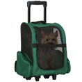 Load image into Gallery viewer, Valise à roulettes et sac à dos pour chien et chat Oscar et Plume Verte
