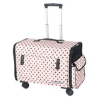 Valise roulettes pour chien rose à pois noirs avec poignée télescopique et poche latérale