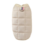 Veste chaude pour chien beige matelassée avec anneau d'attache pour promenades en hiver