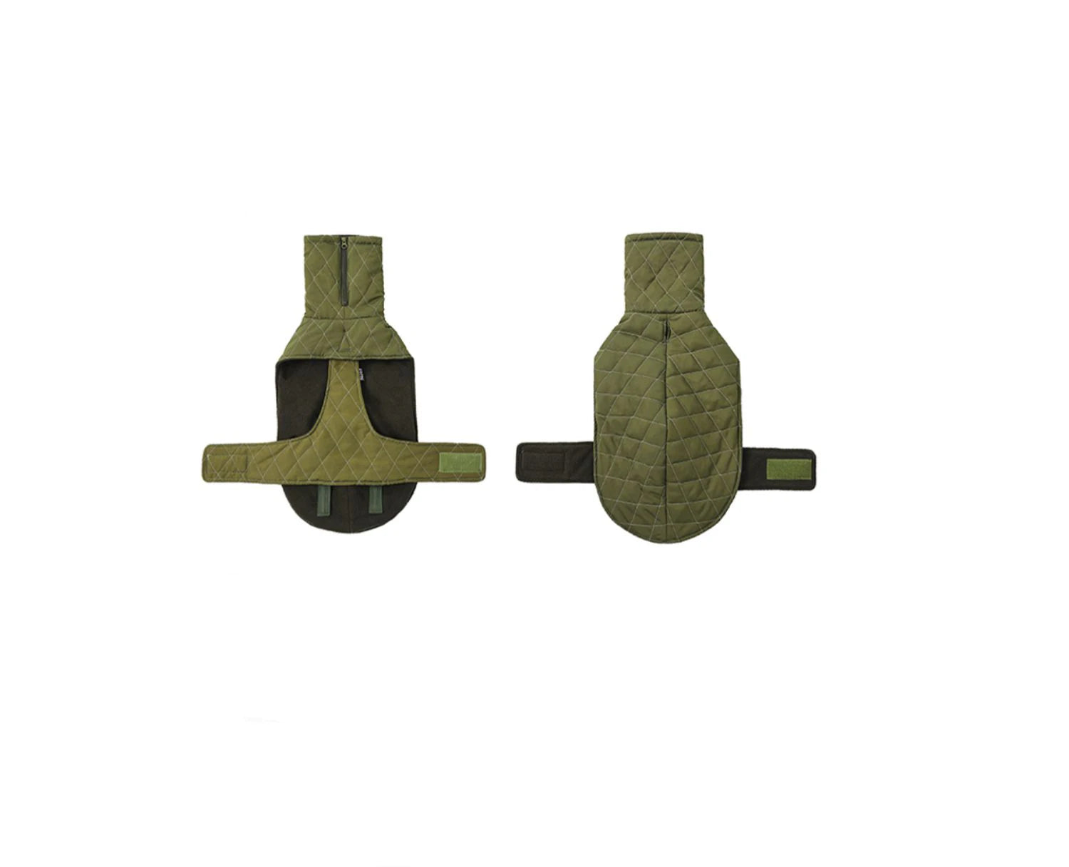 Veste élégante pour lévrier en vert avec finition matelassée et sangle ajustable