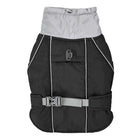 Veste imperméable chien Oscar et Plume en noir avec ceinture ajustable et col haut