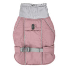 Veste imperméable chien rose avec ceinture réglable et col haut pour protéger votre animal de la pluie