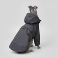 Charger l'image dans la visionneuse de la galerie, Veste imperméable lévrier en gris avec capuche pour protéger votre chien des intempéries
