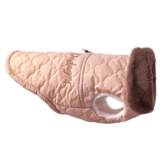 Veste imperméable pour chien avec col en fourrure Oscar et Plume Rose / S